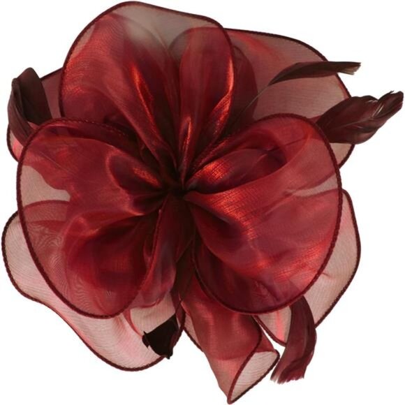 Headband Derby Hair Clip, Wine Red - Picture 3 of 6